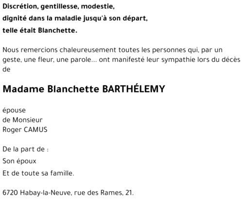 Blanchette Barthélemy