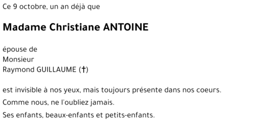 Christiane ANTOINE