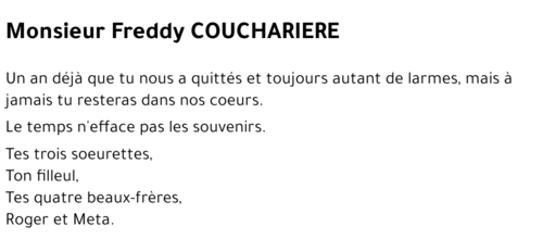 Freddy COUCHARIERE