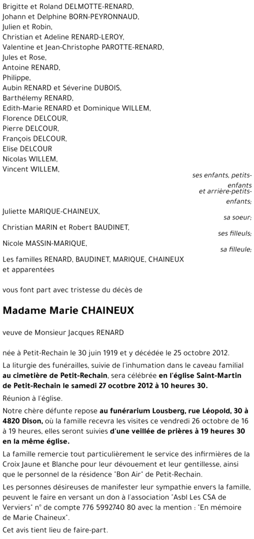 Marie CHAINEUX
