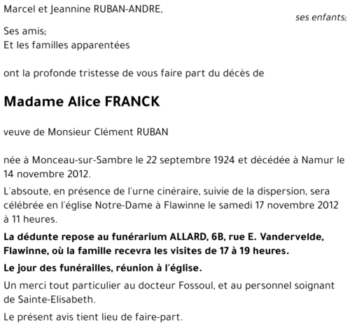 Alice FRANCK