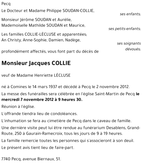 Jacques COLLIE