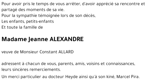 Jeanne ALEXANDRE