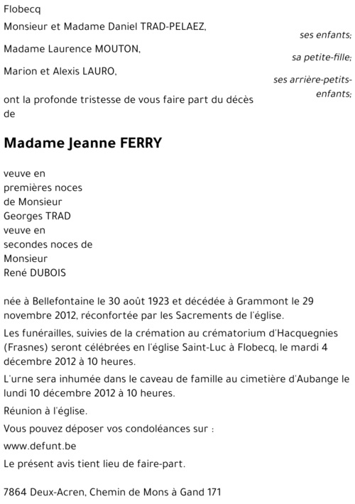 Jeanne FERRY