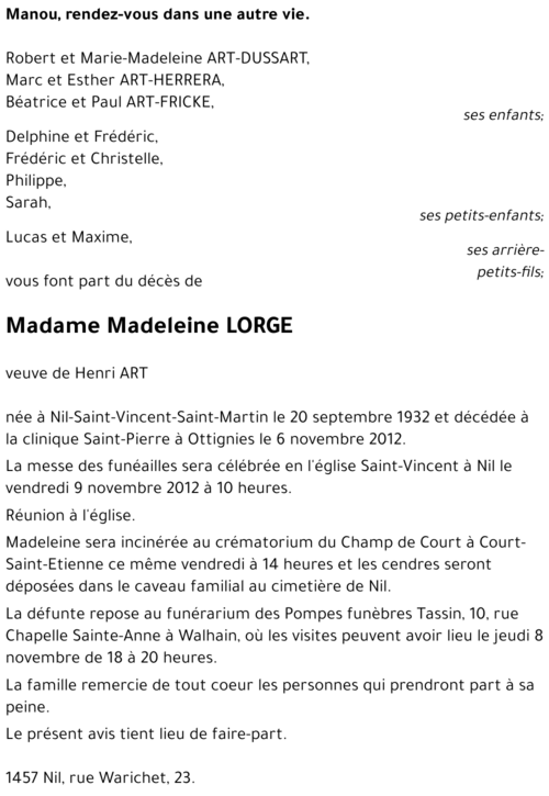 Madeleine LORGE