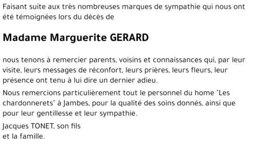 Marguerite GERARD