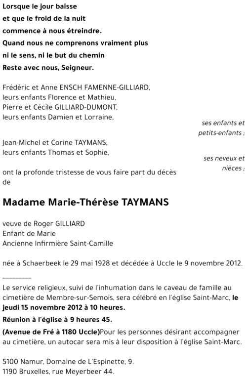 Marie-Thérèse TAYMANS