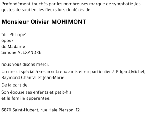 Olivier MOHIMONT