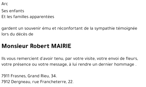 Robert MAIRIE