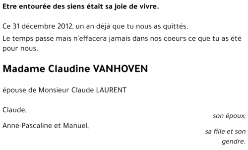Claudine VANHOVEN