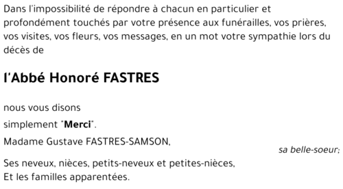 Honoré FASTRES