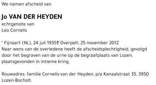 Jo van der Heyden