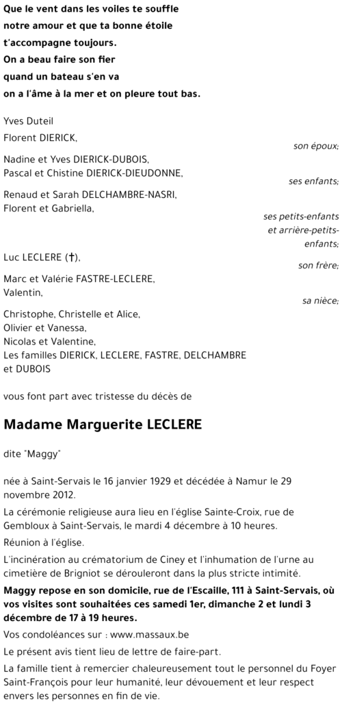 Marguerite LECLERE