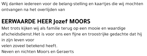 Eerwaarde Heer Jozef Moors