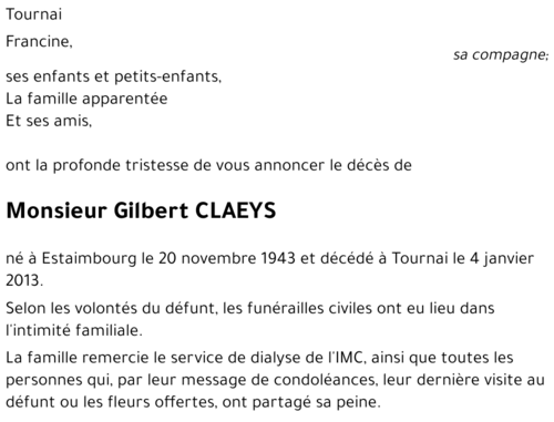 Gilbert CLAEYS
