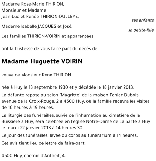 Huguette VOIRIN
