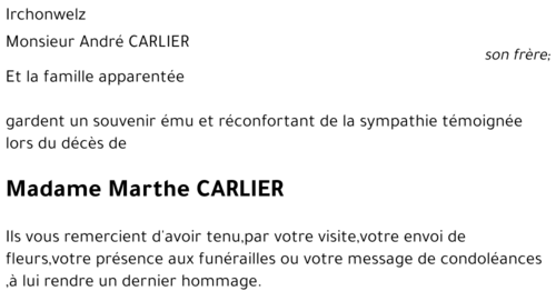 Marthe CARLIER