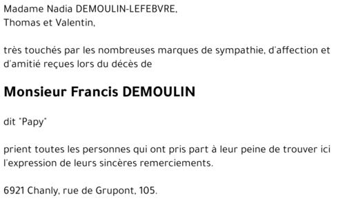 Francis DEMOULIN