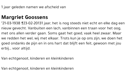 Margriet Goossens