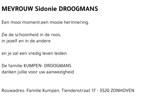 Sidonie Droogmans