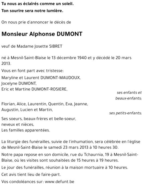 Alphonse DUMONT