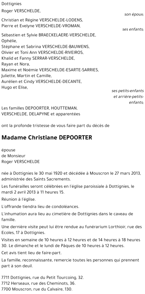 Christiane DEPOORTER