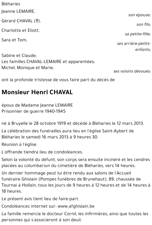 Henri CHAVAL