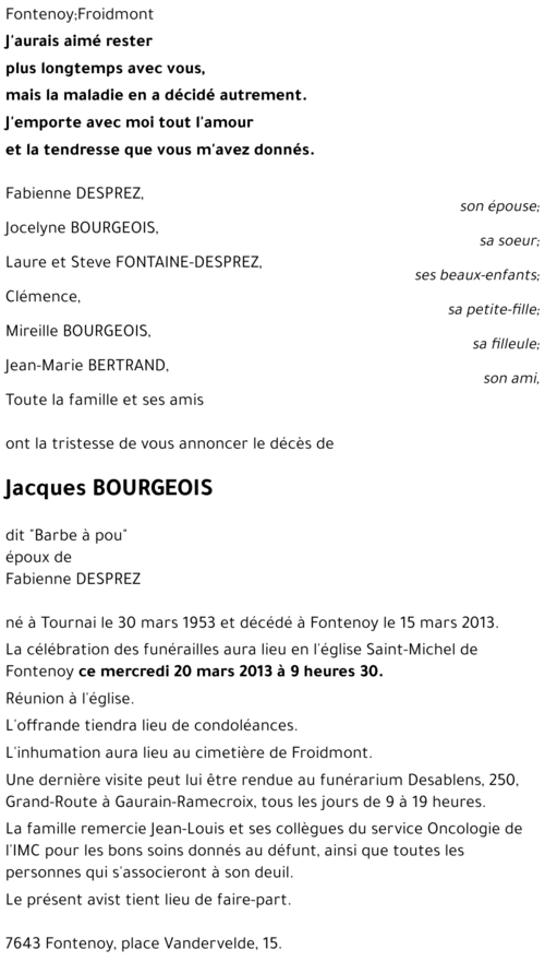Jacques BOURGEOIS