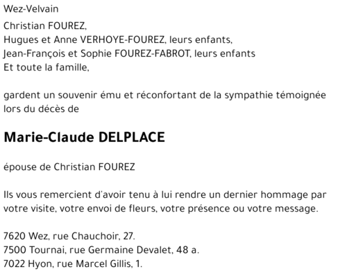 Marie-Claude DELPLACE