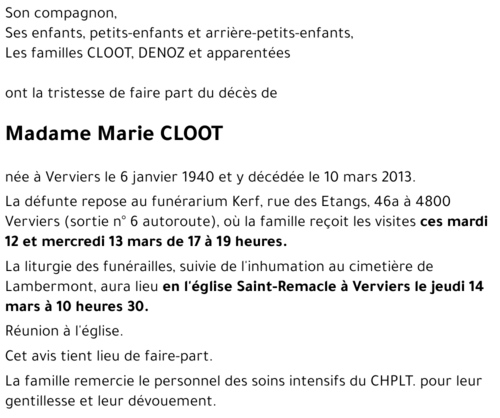 Marie CLOOT