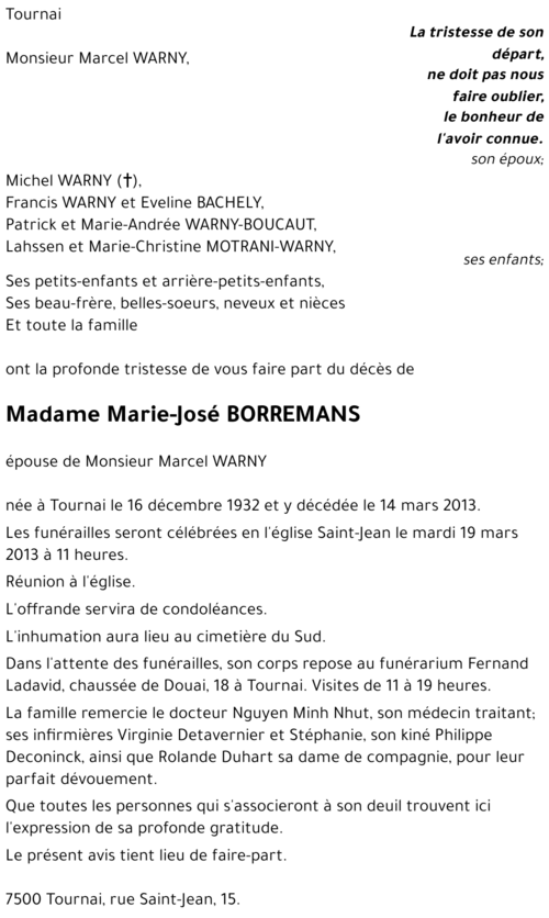 Marie-José BORREMANS