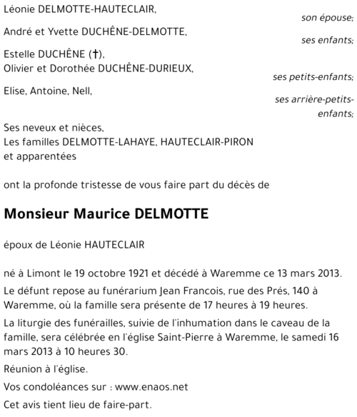 Maurice DELMOTTE