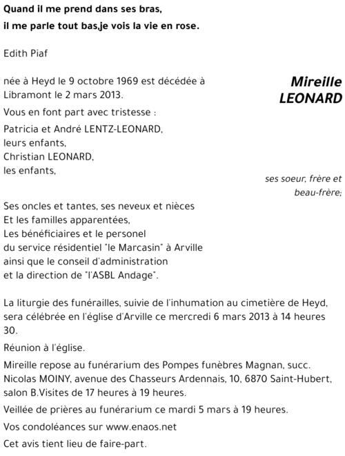 Mireille LEONARD