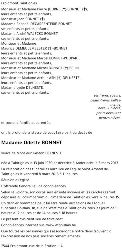 Odette BONNET