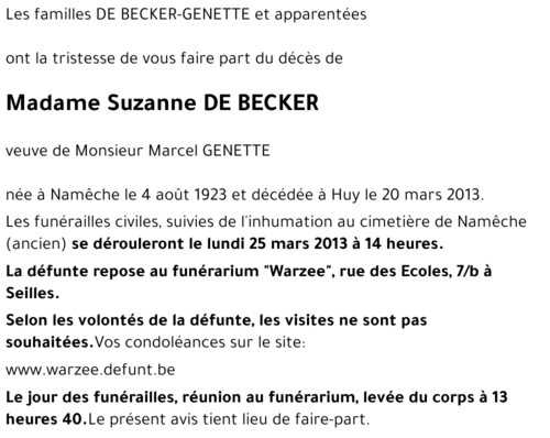 Suzanne DE BECKER