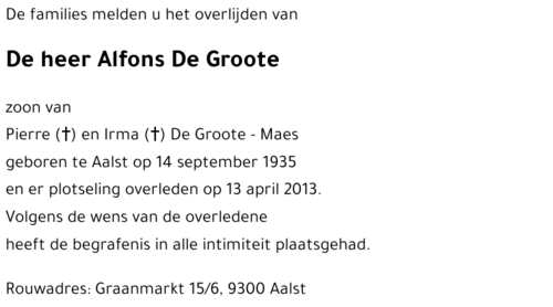Alfons DE GROOTE