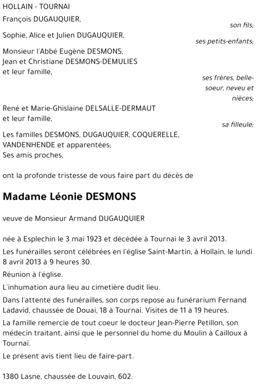 Léonie DESMONS