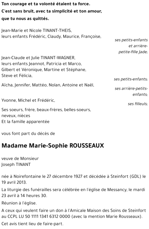 Marie-Sophie ROUSSEAUX