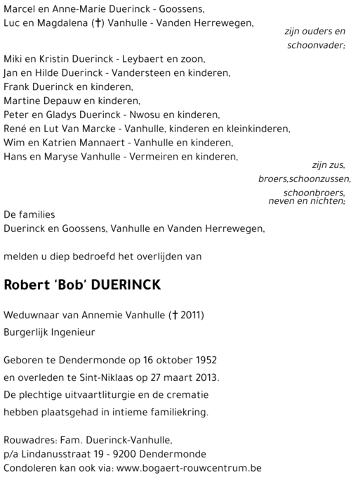 Robert 'Bob' Duerinck