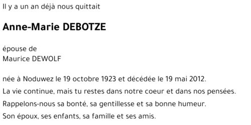 Anne-Marie DEBOTZE