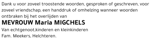 Maria MIGCHELS