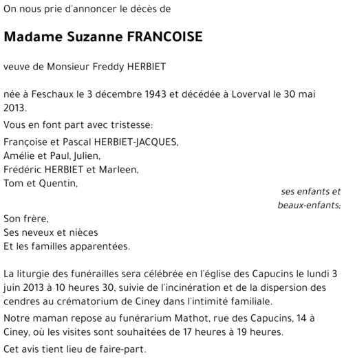 Suzanne FRANCOISE