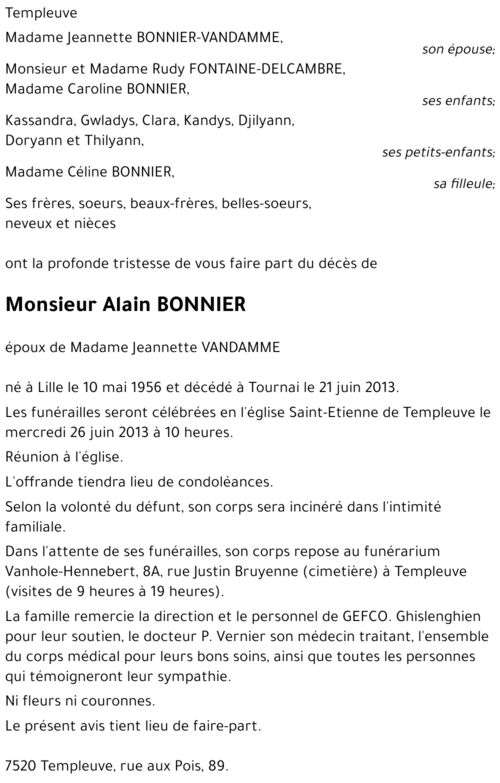 Alain BONNIER