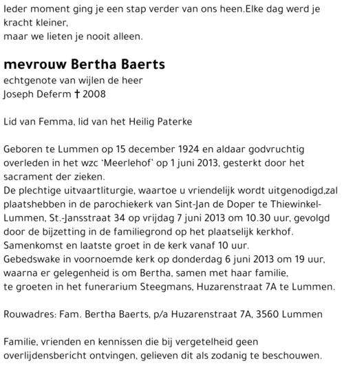 Bertha Baerts