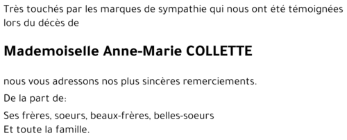 Anne-Marie COLLETTE