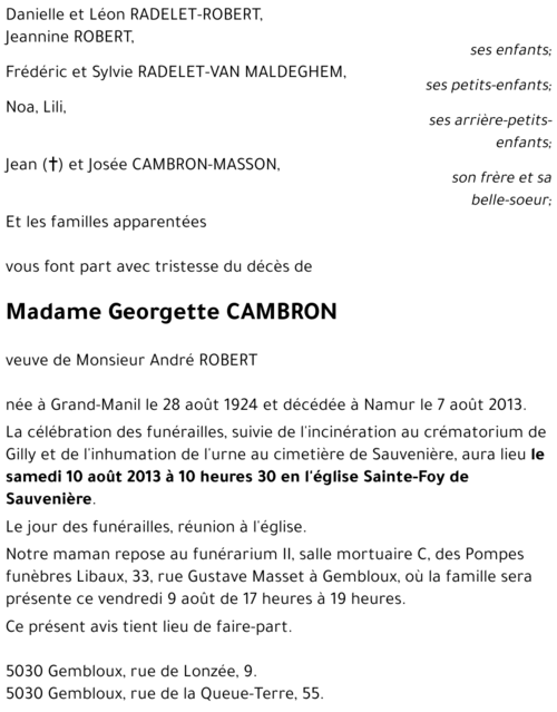 Georgette CAMBRON