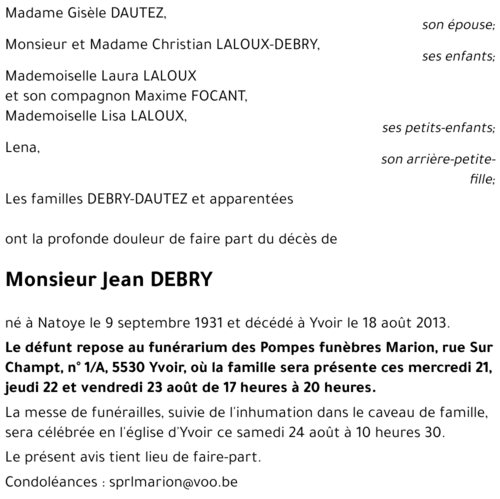Jean DEBRY