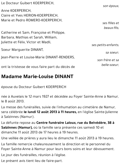 Marie-Louise DINANT