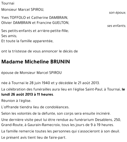 Micheline BRUNIN