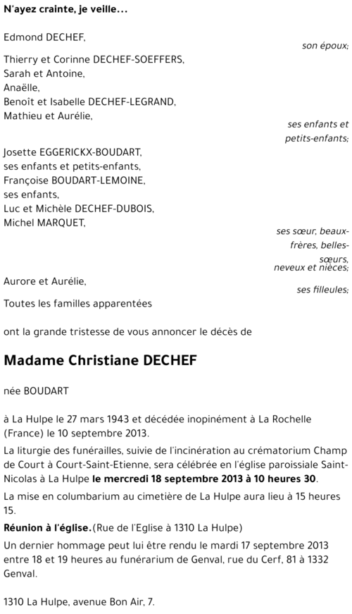 Christiane DECHEF